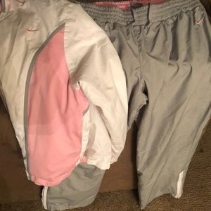 Gray, Pink, & White Nike Athletic Suit